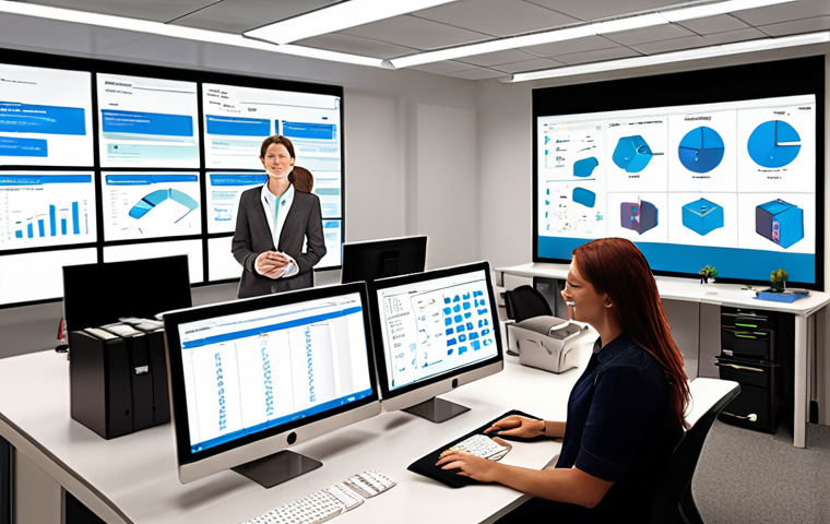 **
A modern office showcasing process optimization. Visual elements: flowcharts transforming into streamlined processes, employees collaborating efficiently, automated tasks highlighted on computer screens, and happy clients in the background. Focus on efficiency and improved communication.

**